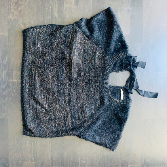 Black knit sweater with gold speckles - Picture 2 of 3